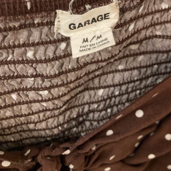 Garage - Brown & White Polka Dot cropped blouse - Picture 3 of 3